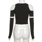 Black Gothic Patchwork Crop Top