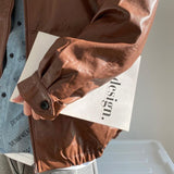 Oversized Solid Leather Jacket