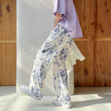Floral Pattern Mid-waist Pants