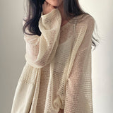Hollow Out Lazy Style Wide Sleeves Shirt