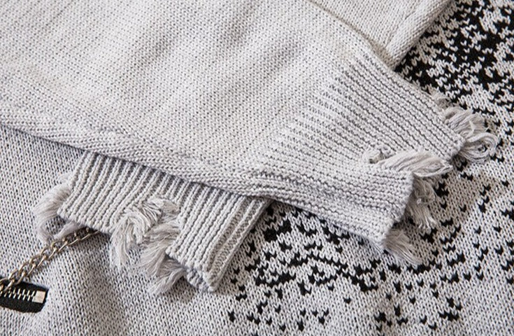 Ripped Chained Sweaters