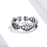 DNA 925 Sterling Silver Open Adjustable Finger Ring