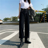Denim Vintage Solid High Waist Jeans