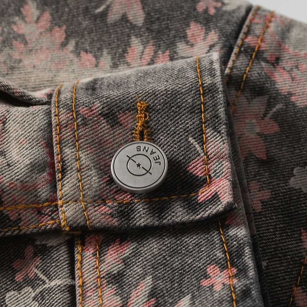 Denim Sakura Gradient Jacket