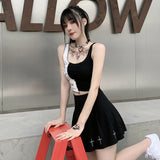 Patchwork Color Block Crop Tank Top