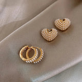 Luxury Sweet Pearl Heart Dangle Earring