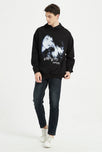Illusion Girl Letter Print Hoodie