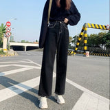 Denim Vintage Solid High Waist Jeans