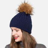 Soft Angora Pompom Knitted Beanie
