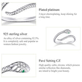 Snake 925 Sterling Silver Platinum Plated Ring