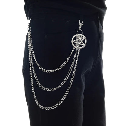 Punk Pentagram Gothic Jeans Chain
