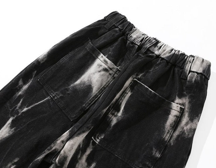 Tie Dye Print Denim Pants