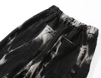 Tie Dye Print Denim Pants