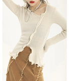 Grunge Irregular Split Knitted Sweater