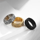 Carved Eyes Stainless Steel Vintage Ring