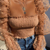 Mesh Sheer Long Sleeve Top