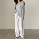 Hollow Out Lazy Style Wide Sleeves Shirt