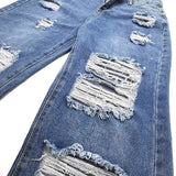 Ripped High Waist Wide-leg Jeans