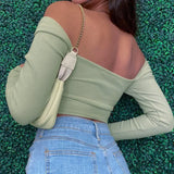 Drop Shoulder Heart Crop Top