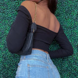 Drop Shoulder Heart Crop Top