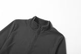 Solid Turtleneck Long Sleeves Crop Top