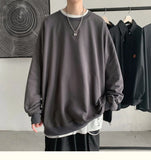 Solid Color Oversized Long Sleeve T-Shirt