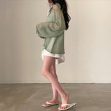 Hollow Out Lazy Style Wide Sleeves Shirt