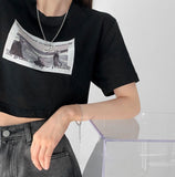 Coast Print Navel Crop Top
