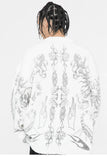 Effortless Rose Eye Scorpion Print Knitted Sweater