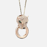 Genuine Rose Gold Leopard Diamond Necklace