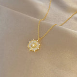Stylish Stainless Steel Geometric Zircon Necklace