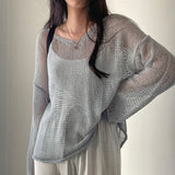 Hollow Out Lazy Style Wide Sleeves Shirt
