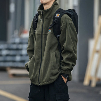 Model wearing the army green Urban Explorer Jacket