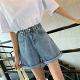 Women Styilsh Elegant Button Denim Short