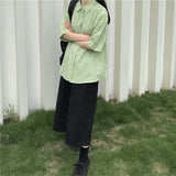 Women Preppy Plaid Womens Minimalist Chic Shirt