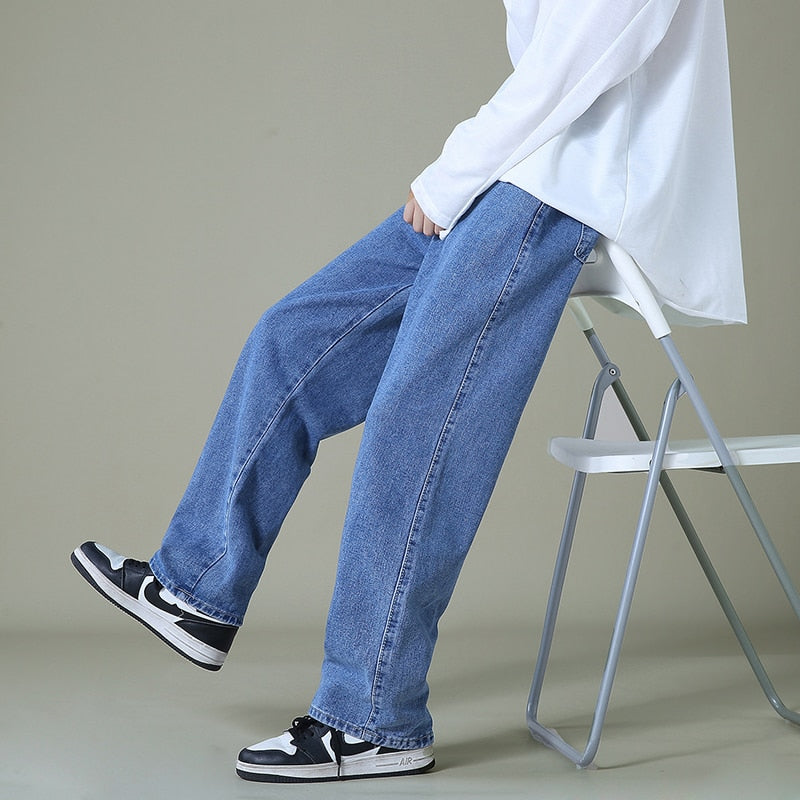 Wide-leg Baggy Denim Pants