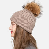 Soft Angora Pompom Knitted Beanie