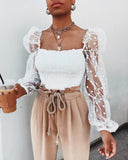 Mesh Sheer Long Sleeve Top