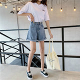 Women Styilsh Elegant Button Denim Short