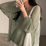 Hollow Out Lazy Style Wide Sleeves Shirt