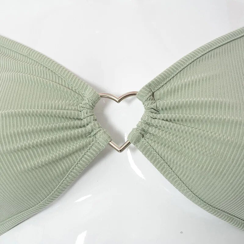 Drop Shoulder Heart Crop Top