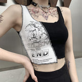 Patchwork Color Block Crop Tank Top