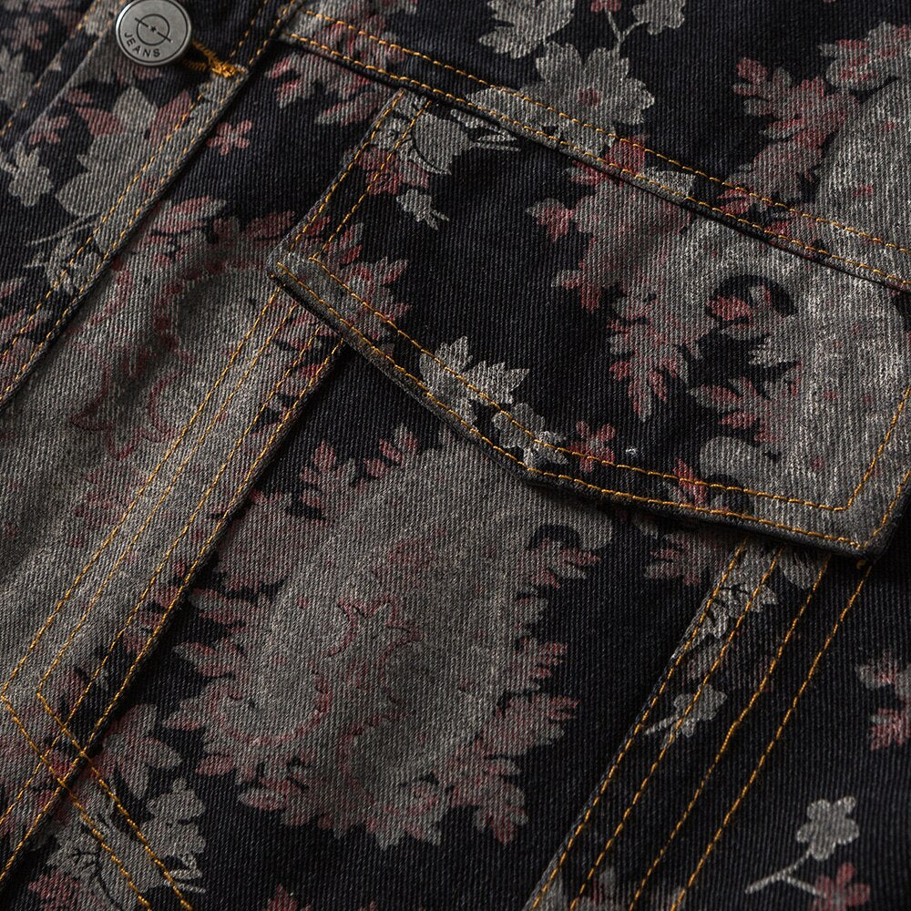 Denim Sakura Gradient Jacket