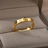 Gold Plated Face Stainless Steel Ring