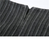 Pleated Striped Skirt