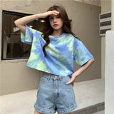 Tie-Dye Colorful Oversized Crop Top