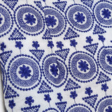 Vintage Cotton Blue Embroidery Shorts