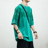 Letter Print Washed T-shirt
