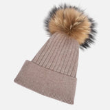 Soft Angora Pompom Knitted Beanie