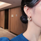 Luxury Sweet Pearl Heart Dangle Earring